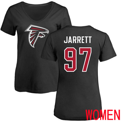 Atlanta Falcons Black Women Grady Jarrett Name And Number Logo NFL Football #97 T Shirt->atlanta falcons->NFL Jersey